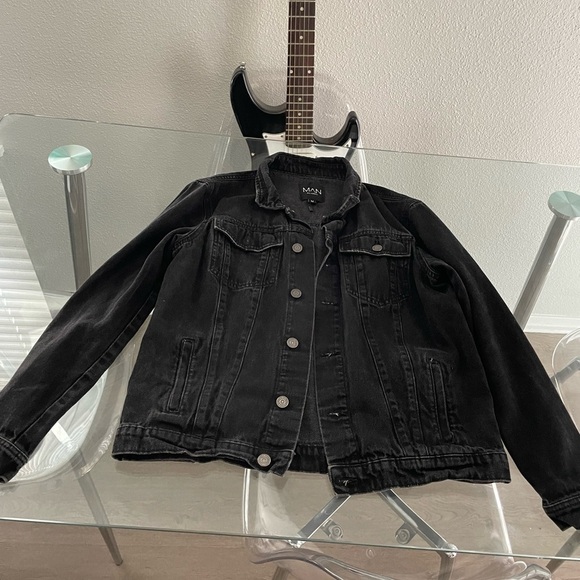 Jackets & Blazers - Black Jean Jacket Classic Design